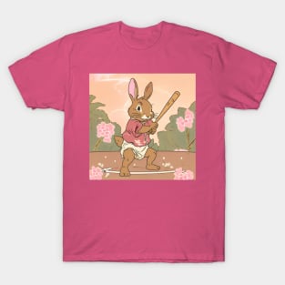 Cuteness of a Rabbit Bunny Playing Baseball T-Shirt